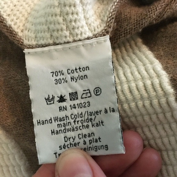 Neve Cardigan Womens Sz‎ S Brown Ivory Striped Flowy Open Sweater Cotton - Picture 8 of 10